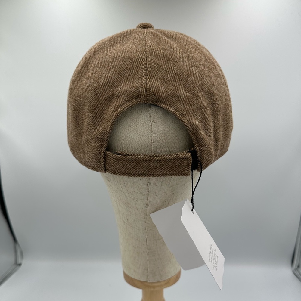 Brunello Cucinelli Brown Herringbone Baseball Cap 100% Cotton Made in Italy Hat - Picture 6 of 10
